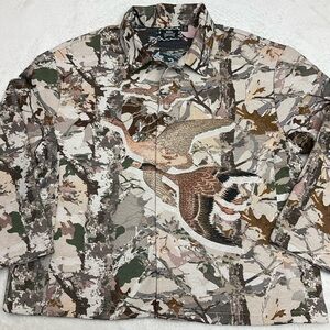 NWOT REBEL VENGEANCE Duck Hunt Camo Tapestry Button Down Shirt Jacket Men’s XL